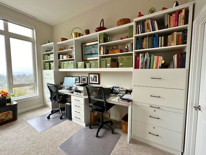 Double desk home office built-ins in Mount Pleasant SC